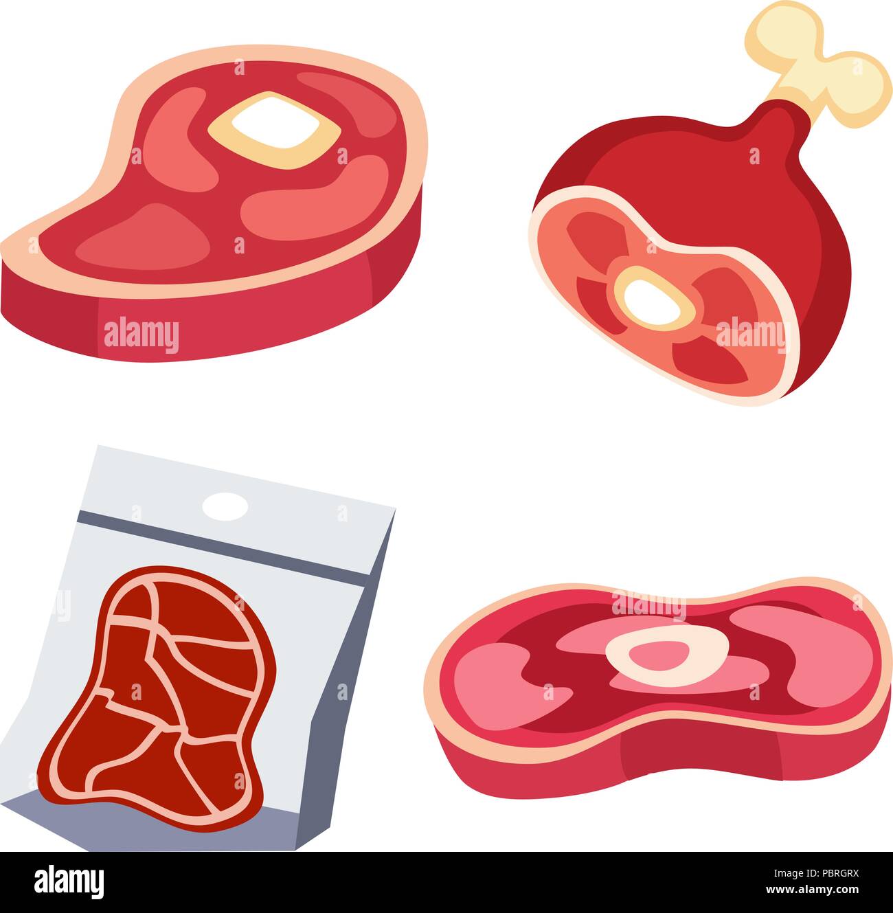 Cartoon vector meat icons Stock Vector Image & Art Alamy
