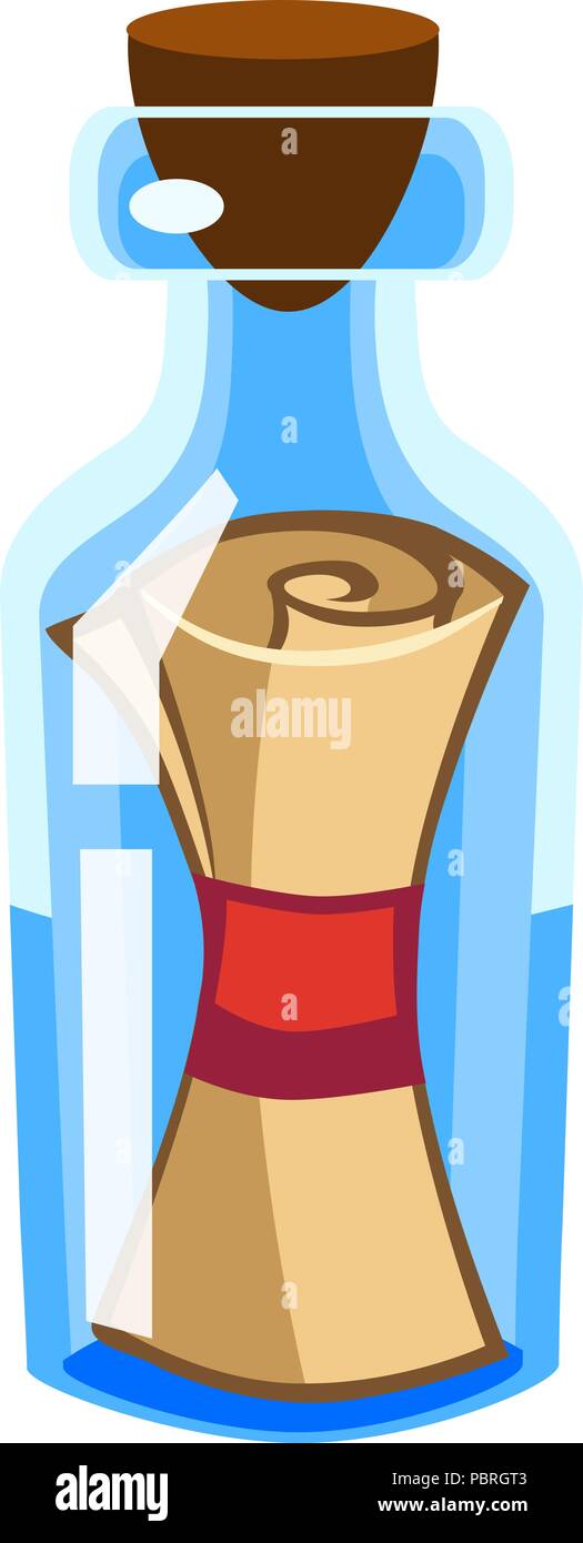 Cartoon vector message in a bottle Stock Vector