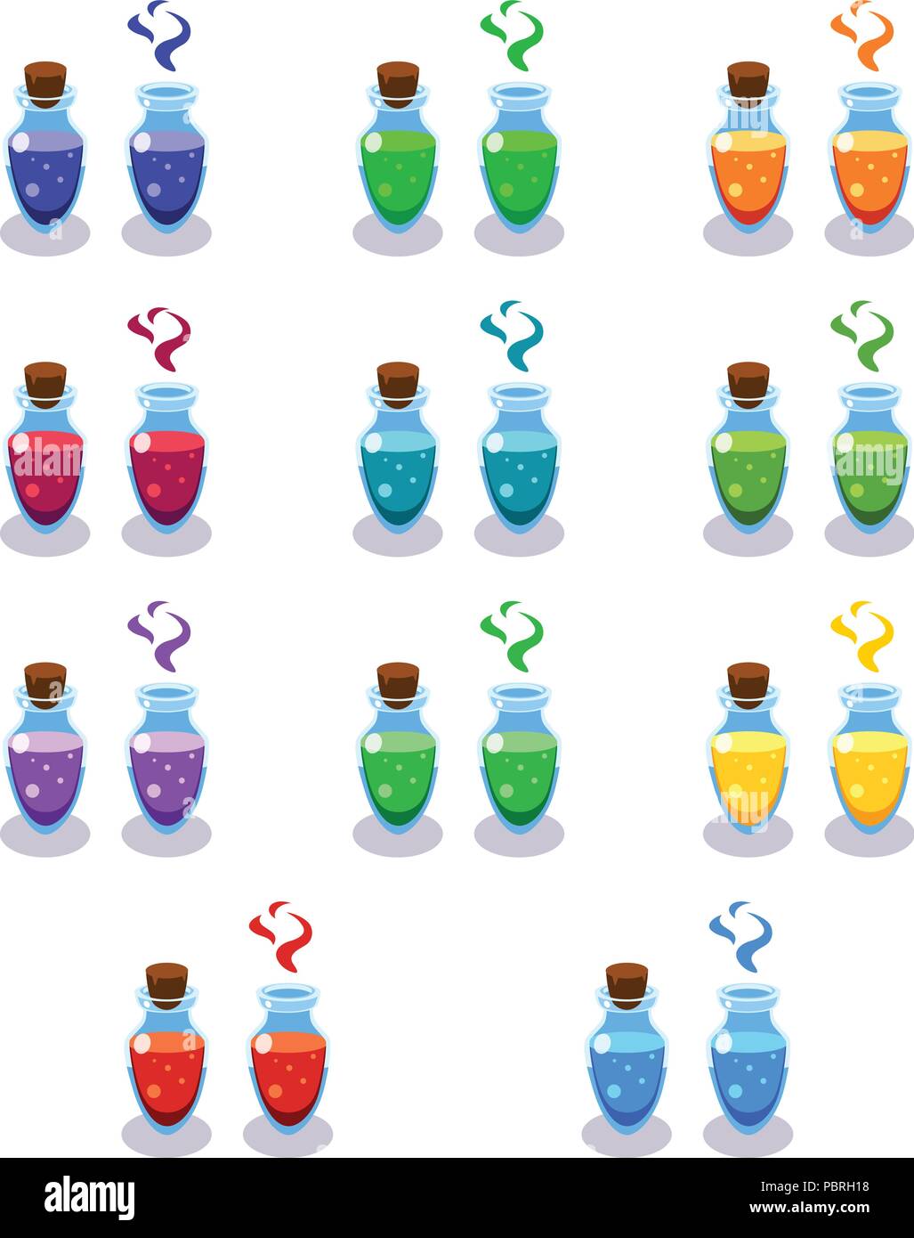 Cartoon bottles with poison in different colors Stock Vector Image ...