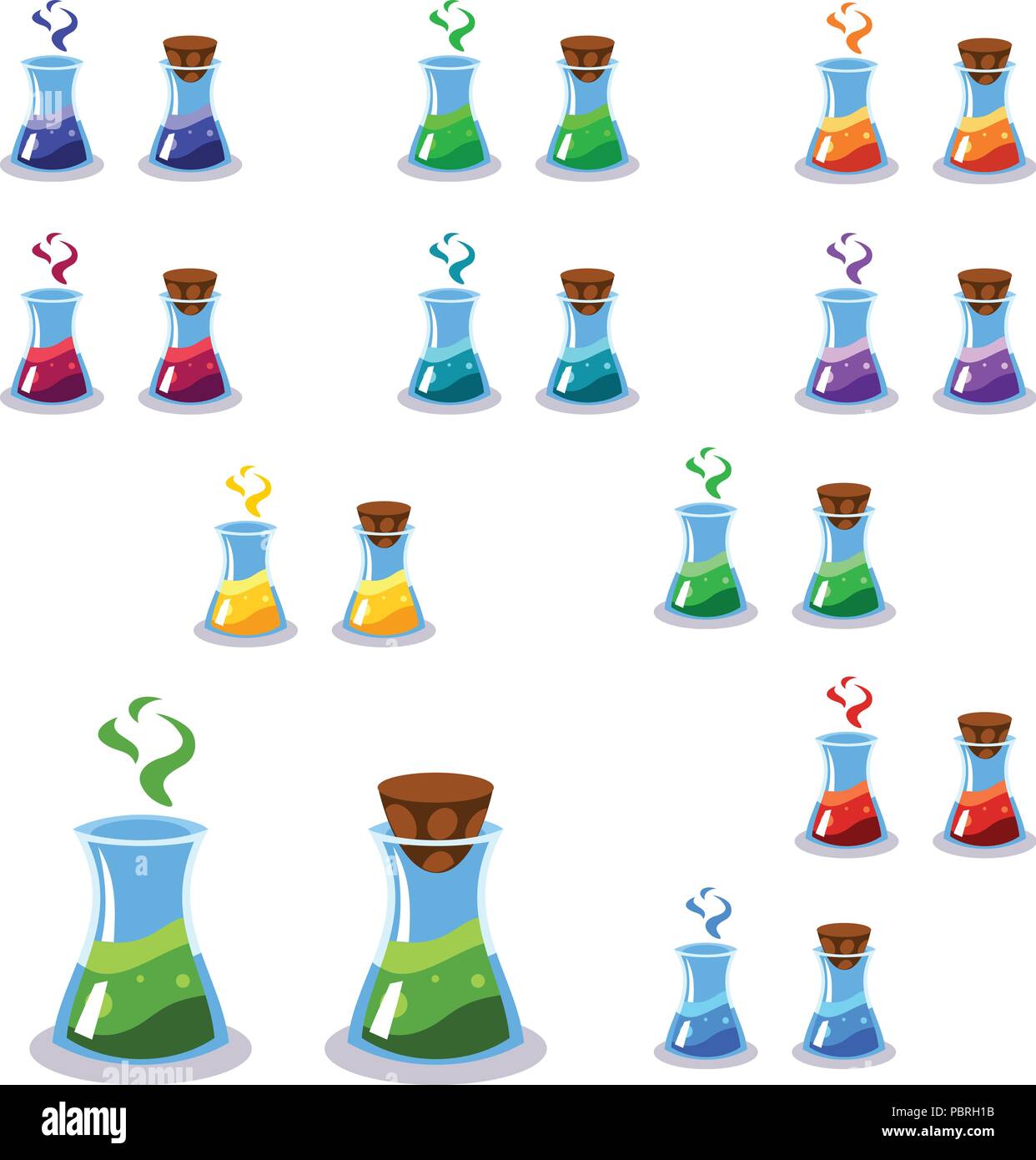 Cartoon bottles with poison in different colors Stock Vector Image ...