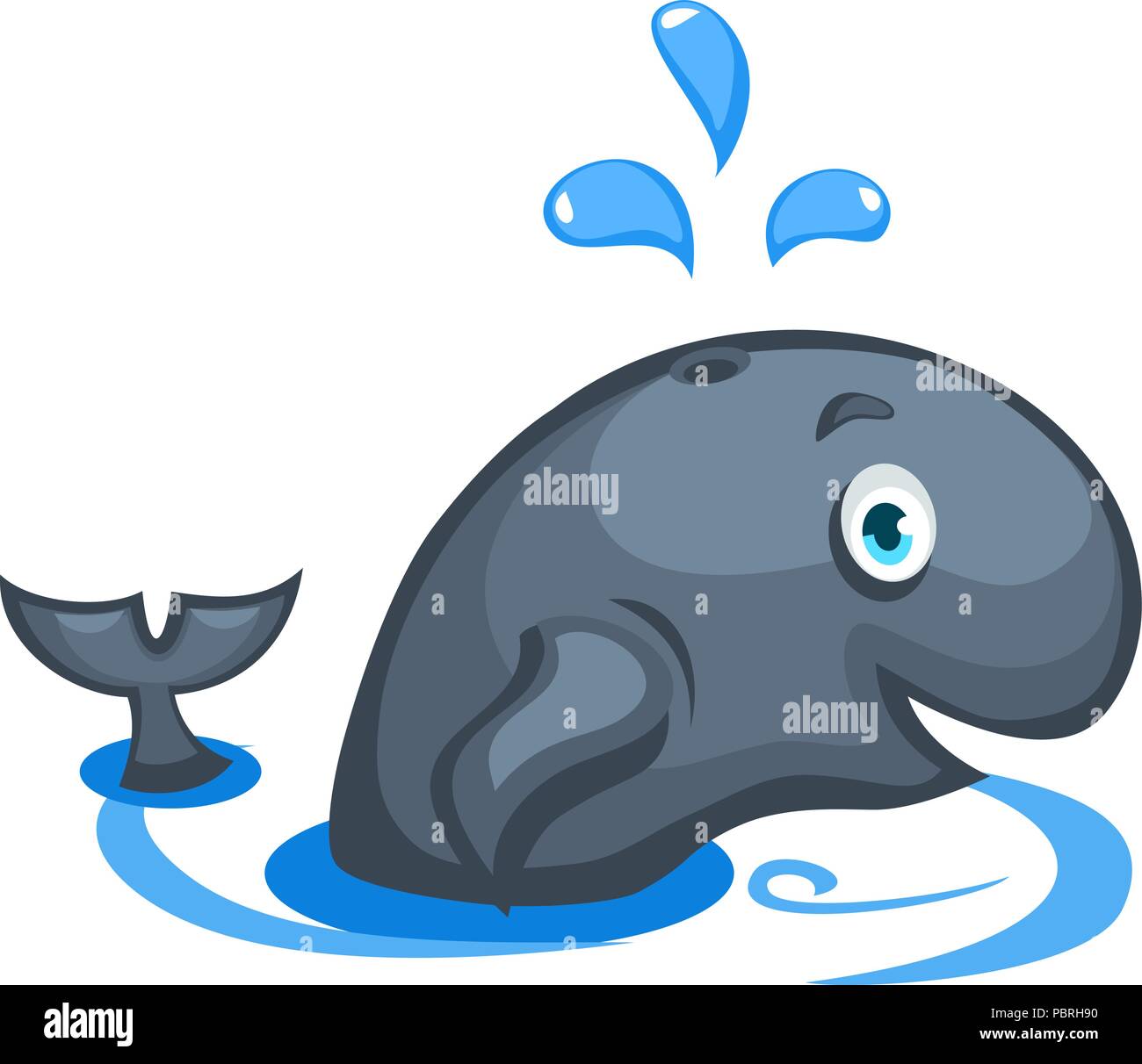 Cartoon vector whale character Stock Vector