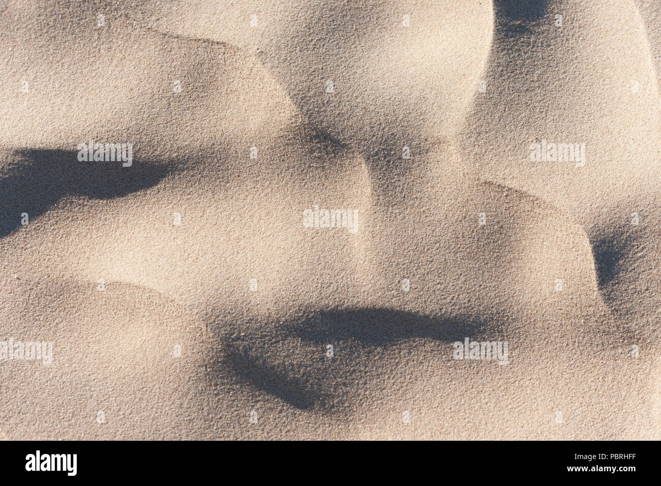 Light and shadow on the waves of sand dunes on the beach of the Baltic sea Stock Photo