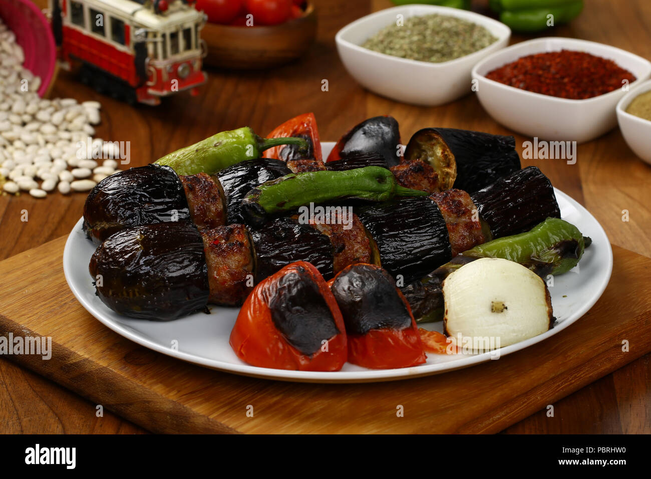 Turkish eggplant kebab Stock Photo Alamy