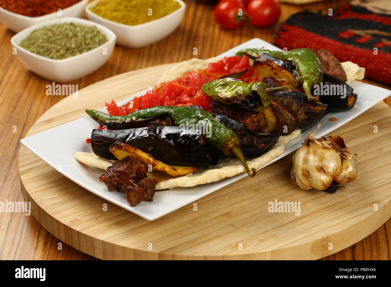 Turkish eggplant kebab Stock Photo Alamy