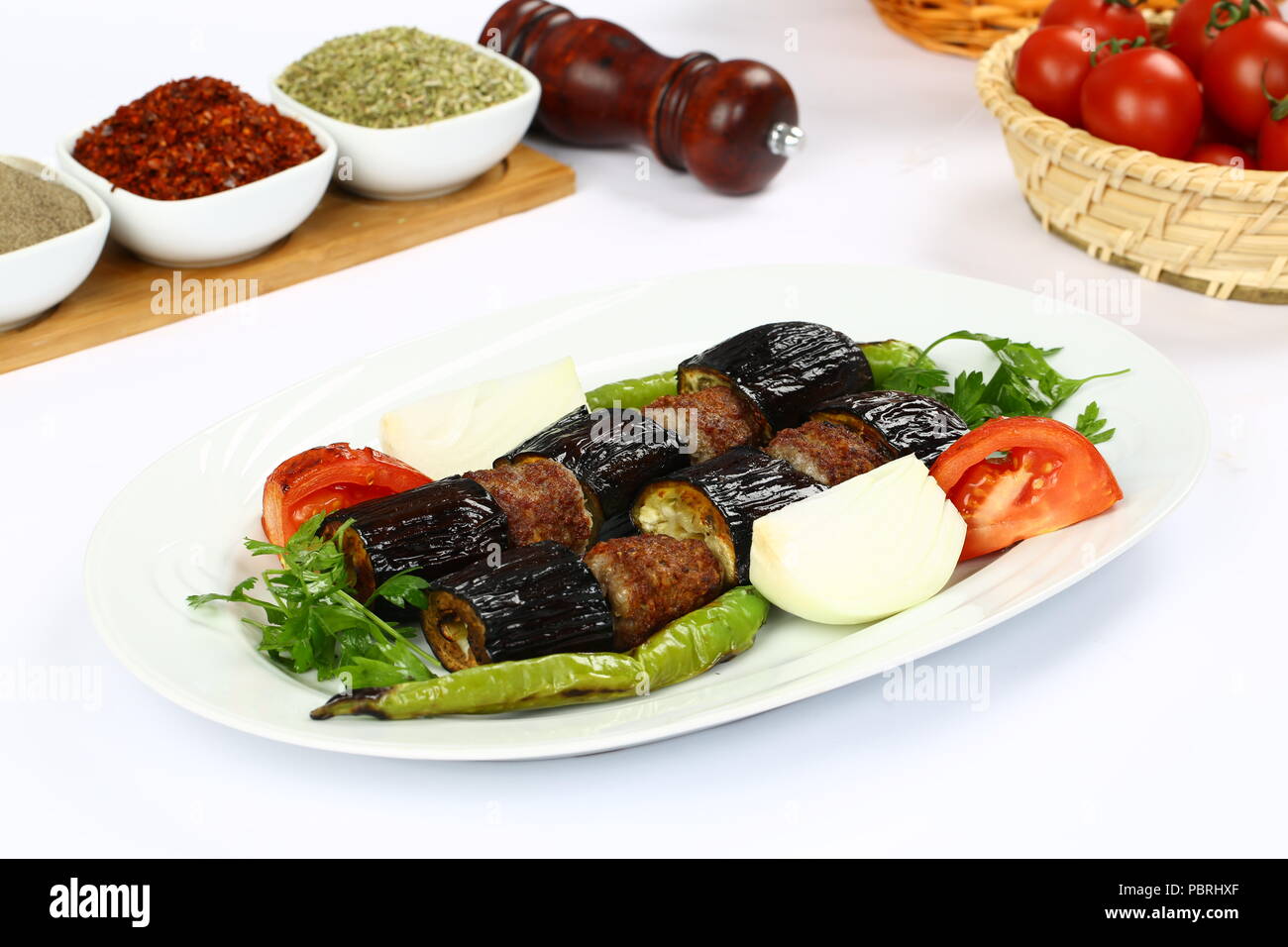Turkish eggplant kebab Stock Photo Alamy