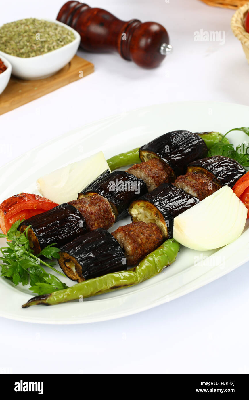 Turkish eggplant kebab Stock Photo Alamy