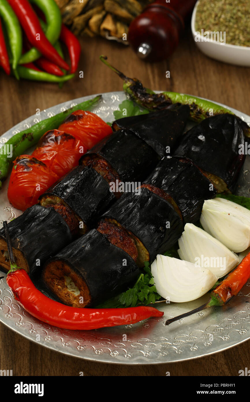 Turkish eggplant kebab Stock Photo Alamy