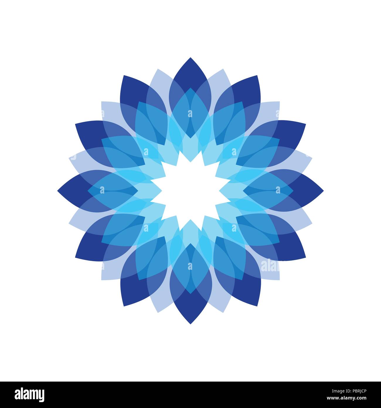 Blue Flower Shades Vector Symbol Graphic Logo Design Template Stock Vector