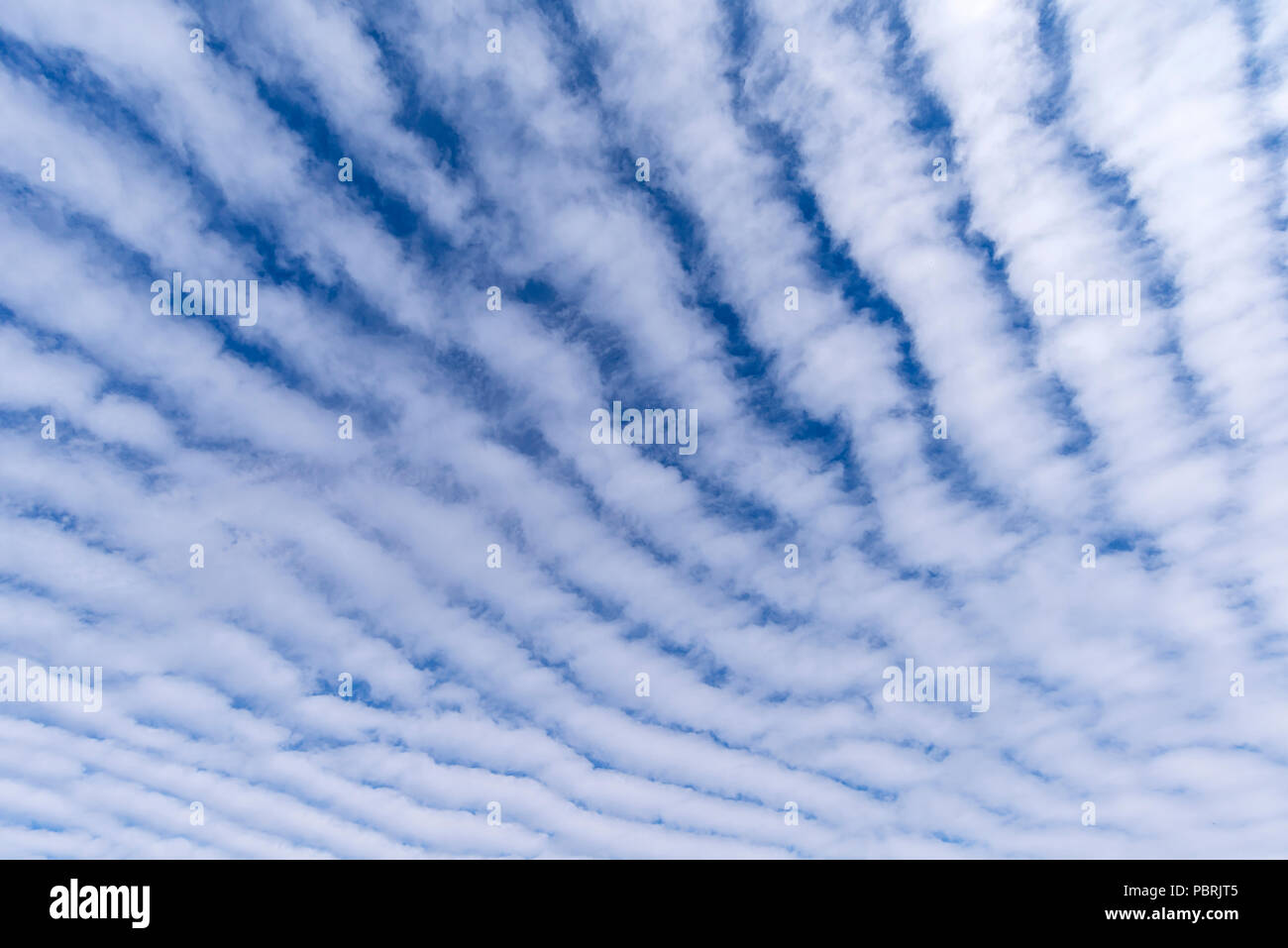 Clouds, Altocumulus stratiformis perlucidus undulatus, Bavaria, Germany Stock Photo