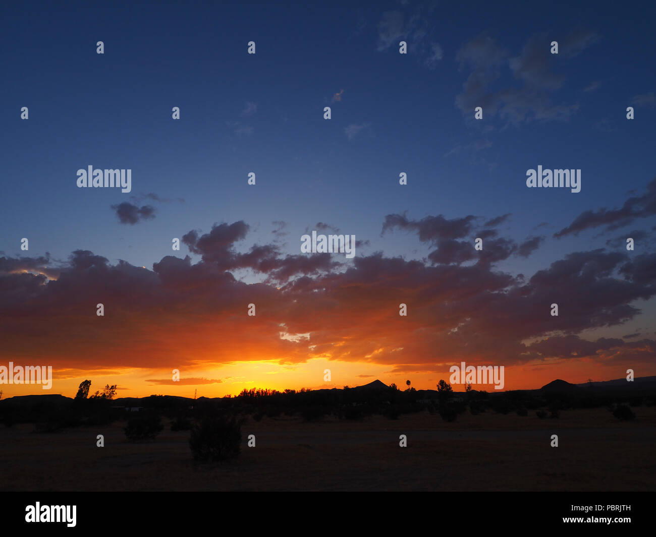 Sunset with afterglow, Mojave Desert, Barstow, California, USA Stock Photo Alamy