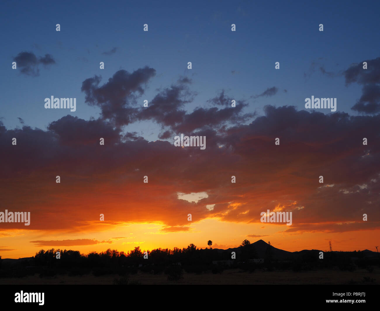 Sunset with afterglow, Mojave Desert, Barstow, California, USA Stock Photo Alamy