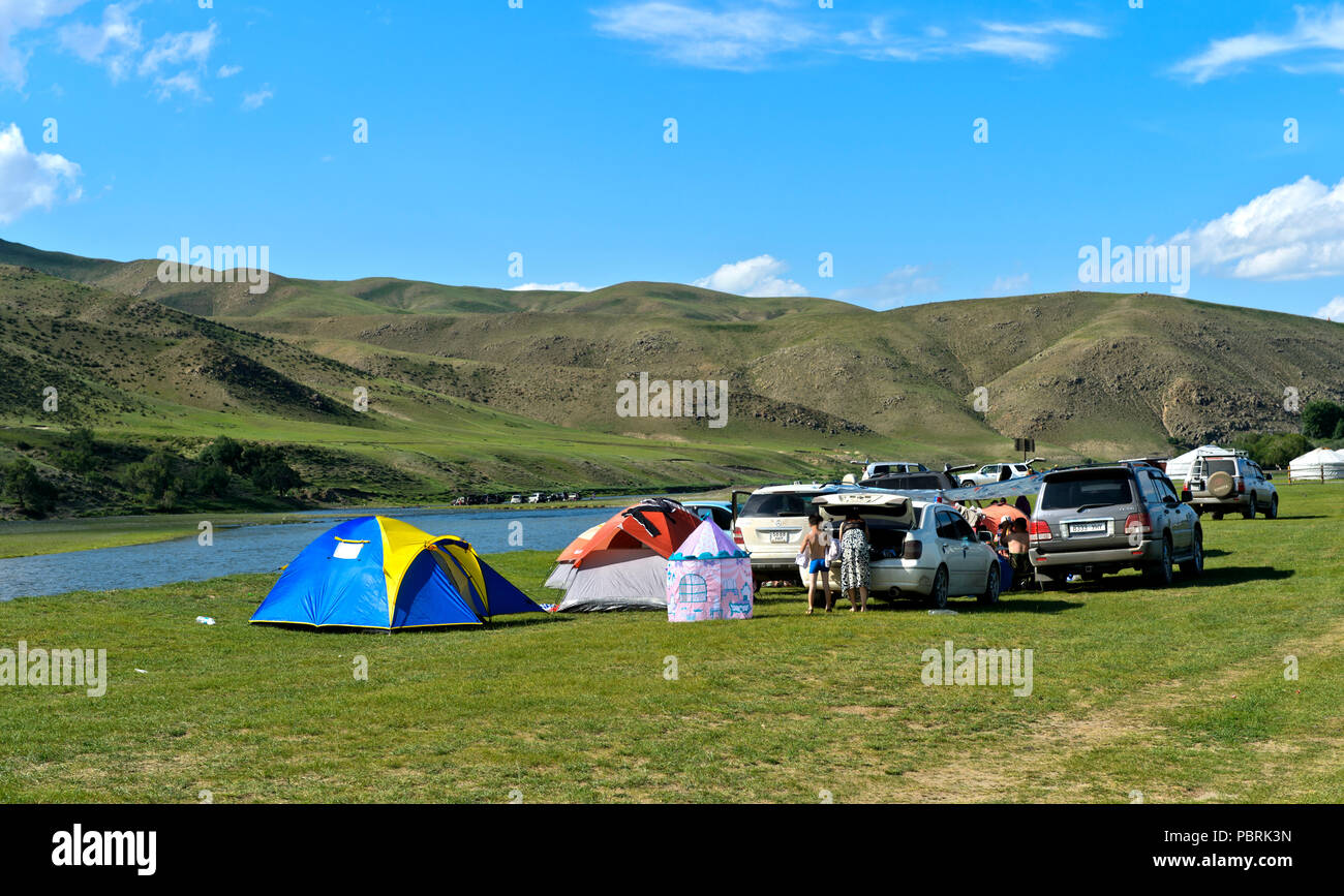 Campground at the Orchon River, World Heritage Site Cultural Landscape ...