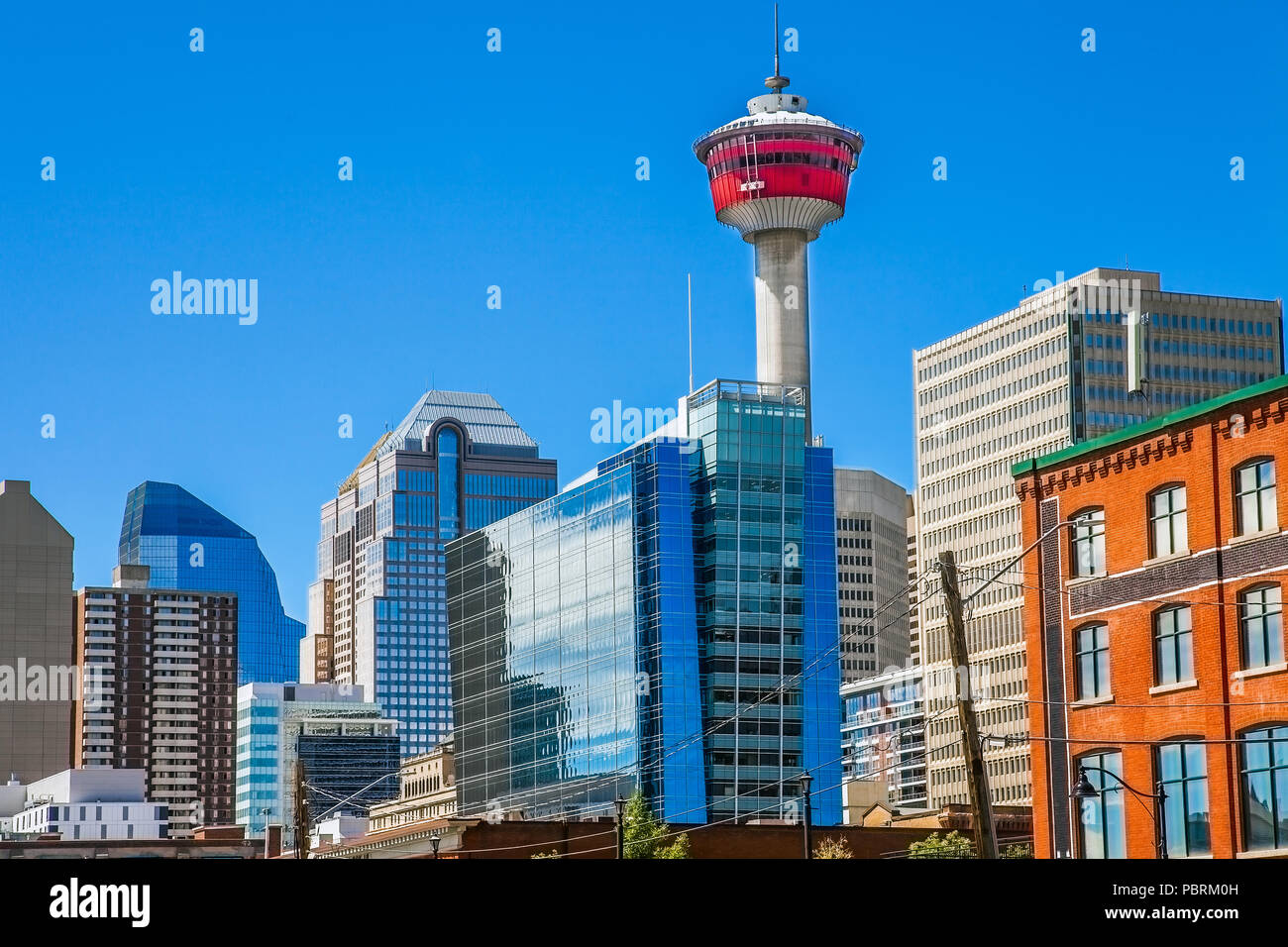 City skyline of Calgary Canada Stock Photo
