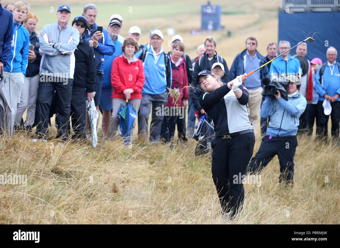 Thailand's Ariya Jutanugarn on the 18th during day four of the 2018 Aberdeen Standard Investments Ladies Scottish Open at Gullane Golf Club. PRESS ASSOCIATION Photo, Picture date: Sunday July 29, 2018. Photo credit should read: Jane Barlow/PA Wire. Stock Photo