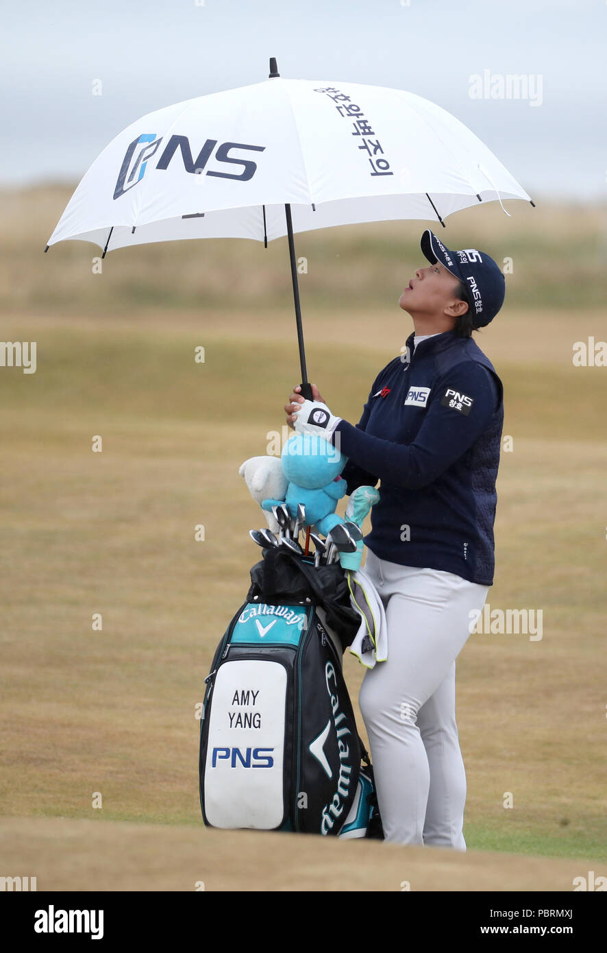Republic of Korea's Amy Yang on the 15th during day four of the 2018 Aberdeen Standard Investments Ladies Scottish Open at Gullane Golf Club. PRESS ASSOCIATION Photo, Picture date: Sunday July 29, 2018. Photo credit should read: Jane Barlow/PA Wire. Stock Photo