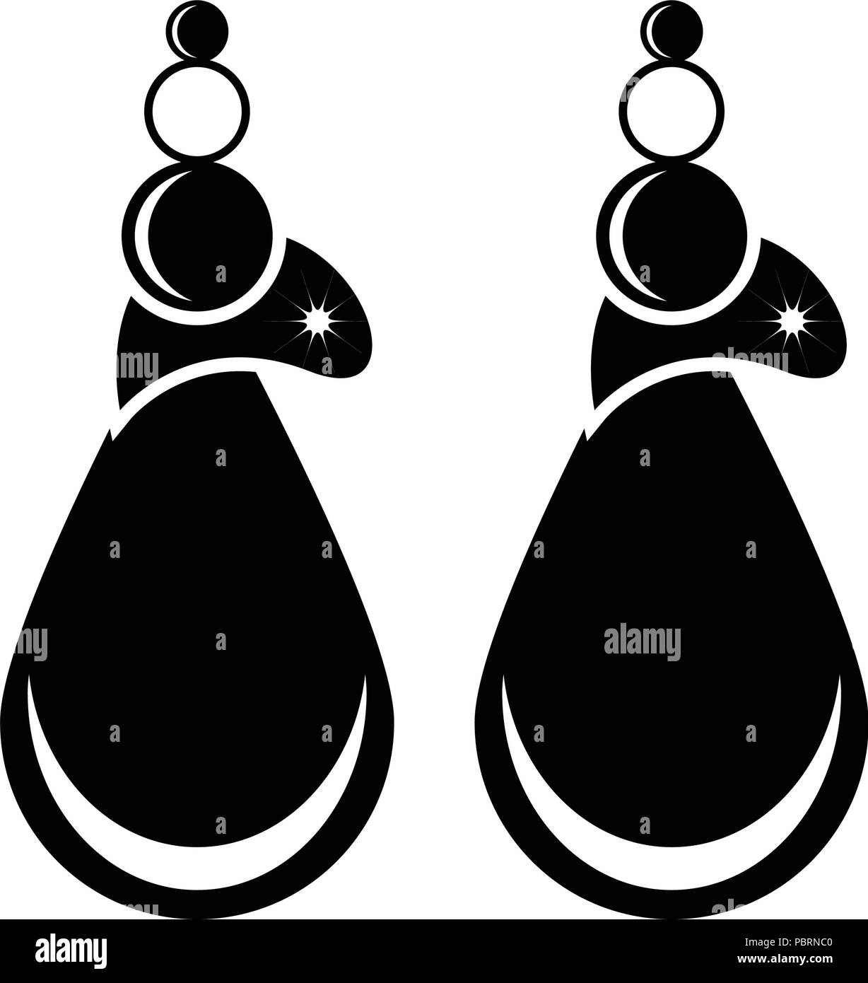 Silhouette of a pair of earrings Stock Vector Image & Art - Alamy