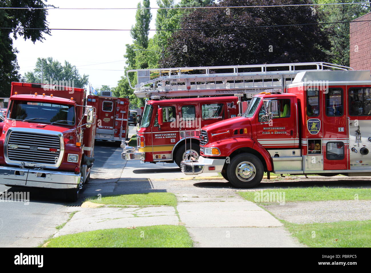 Emergency Fire Trucks Stock Photo