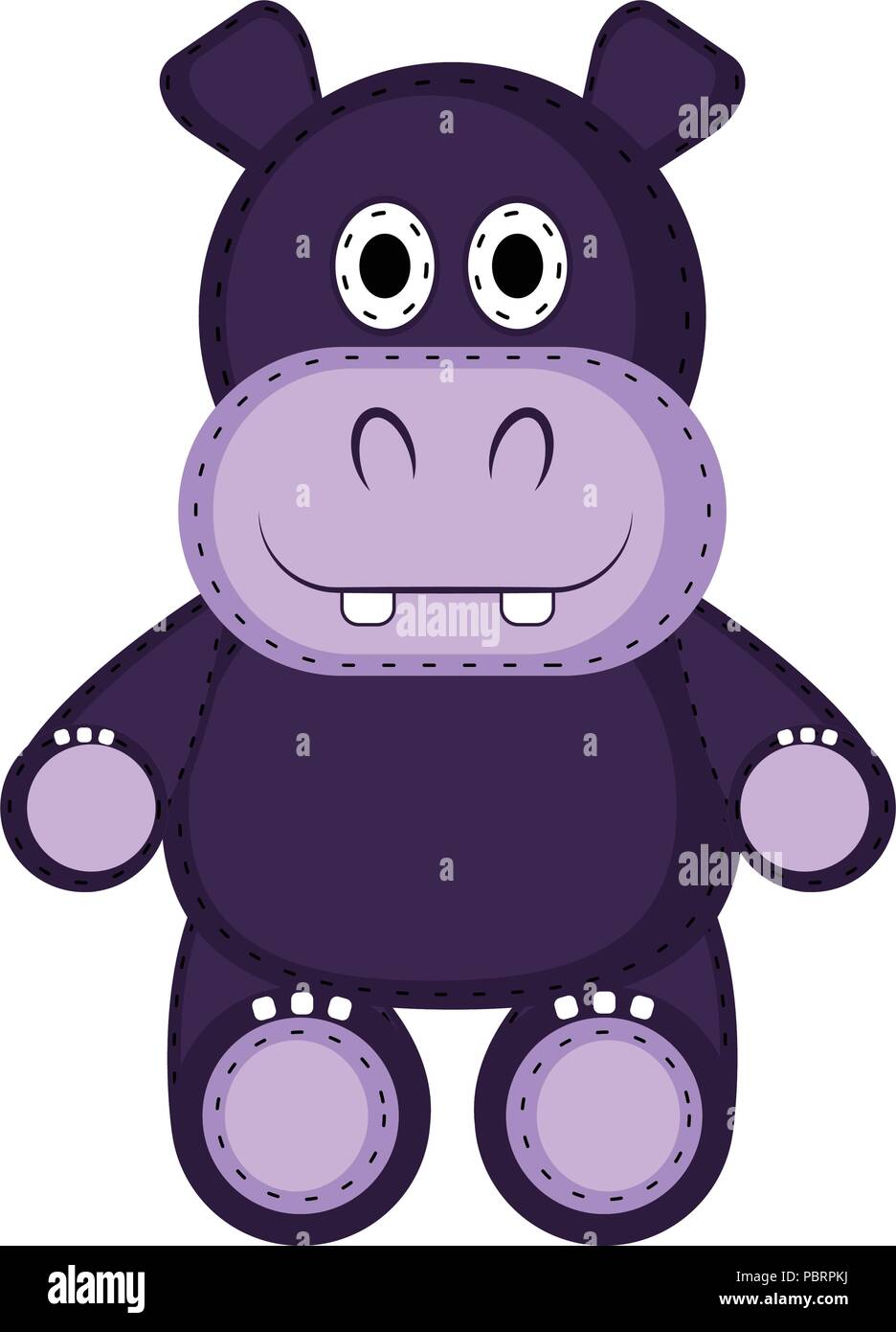Isolated stuffed hippo toy icon Stock Vector