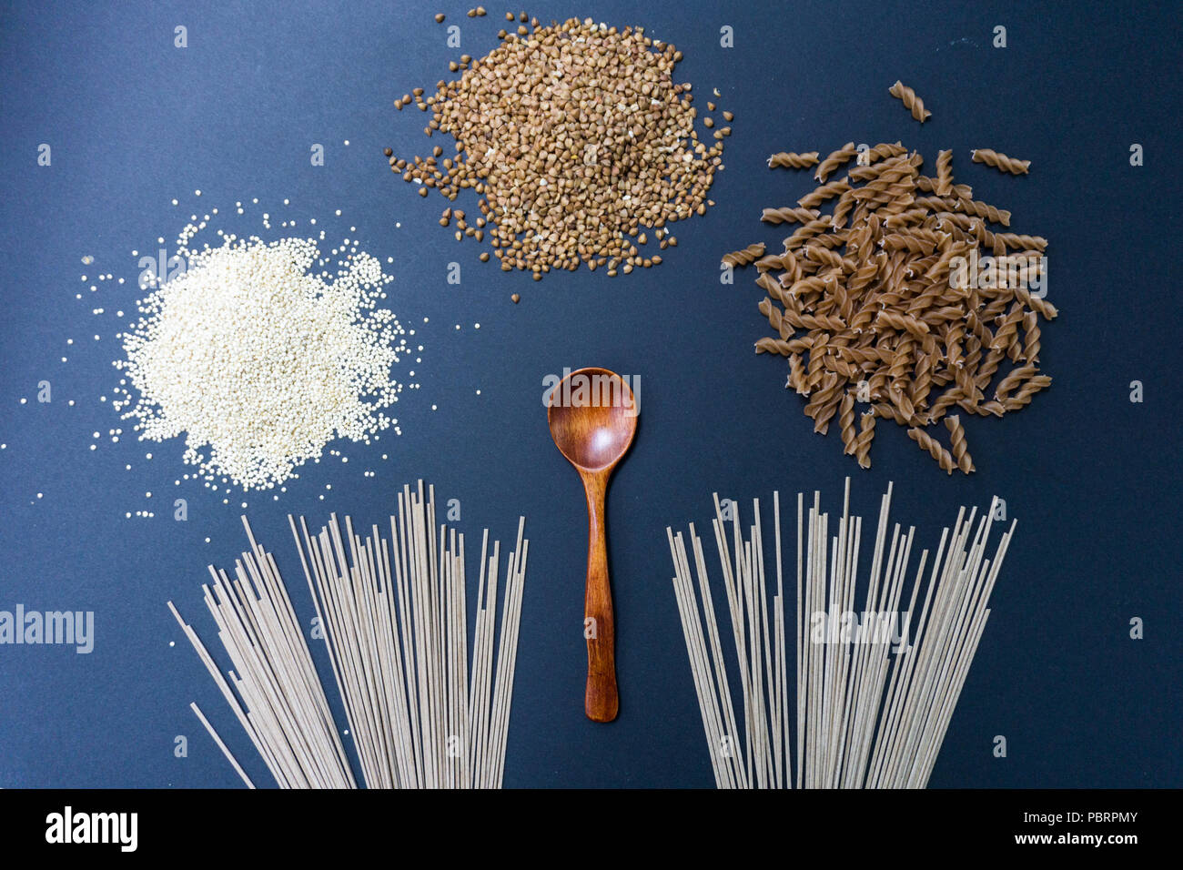 Glutenfree products buckwheat, quinoa, einkorn (polba, spelt, eincorn