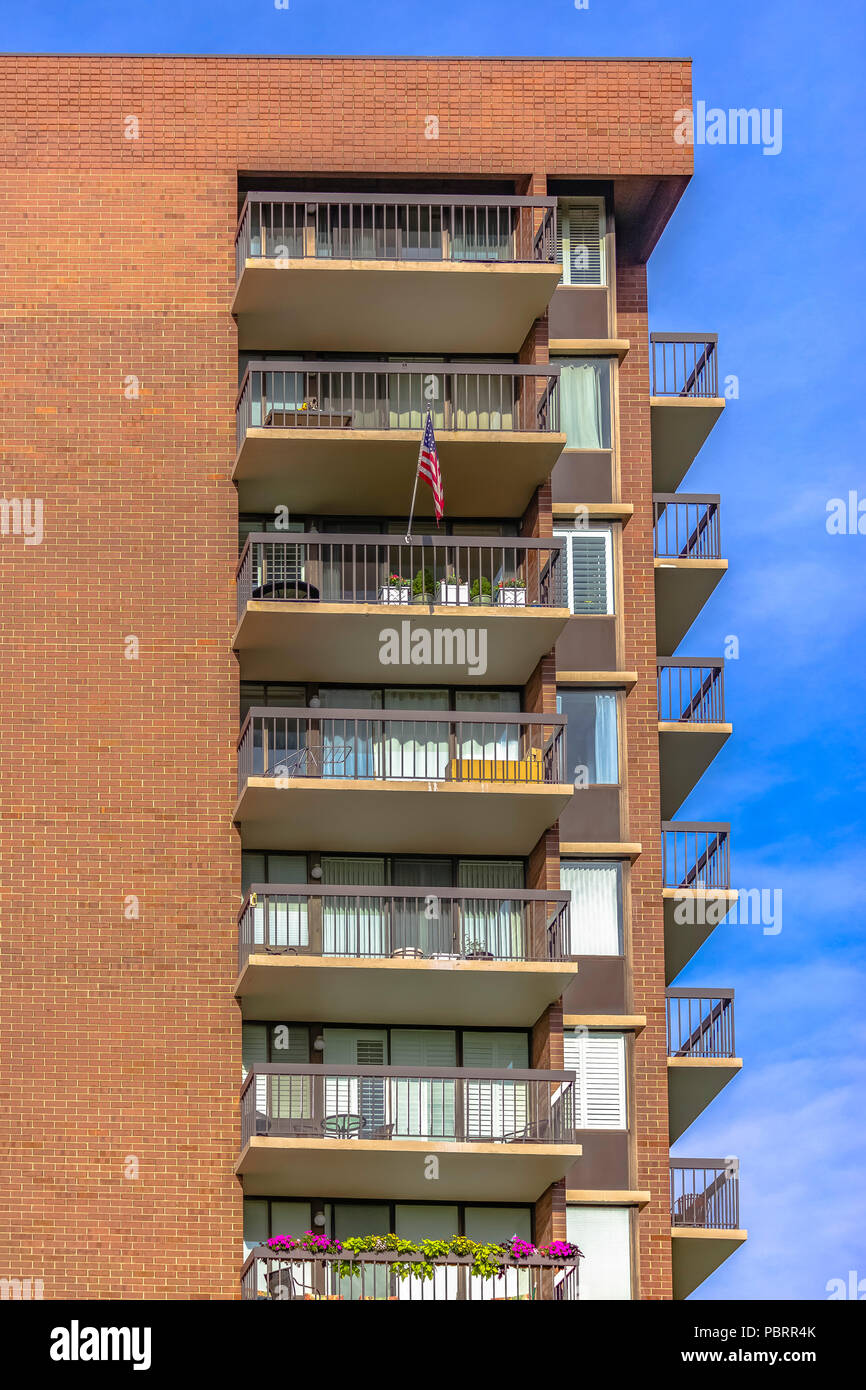 Balconies on high rise residential building Stock Photo Alamy