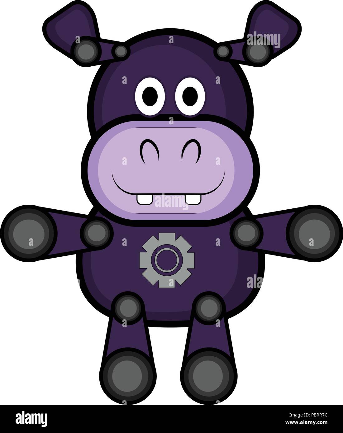 Isolated stuffed hippo toy icon Stock Vector