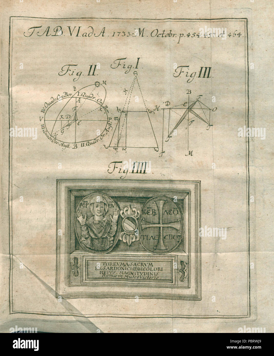 Acta Eruditorum - VI geometria iscrizioni, 1733 – BEIC 13426913. Stock Photo
