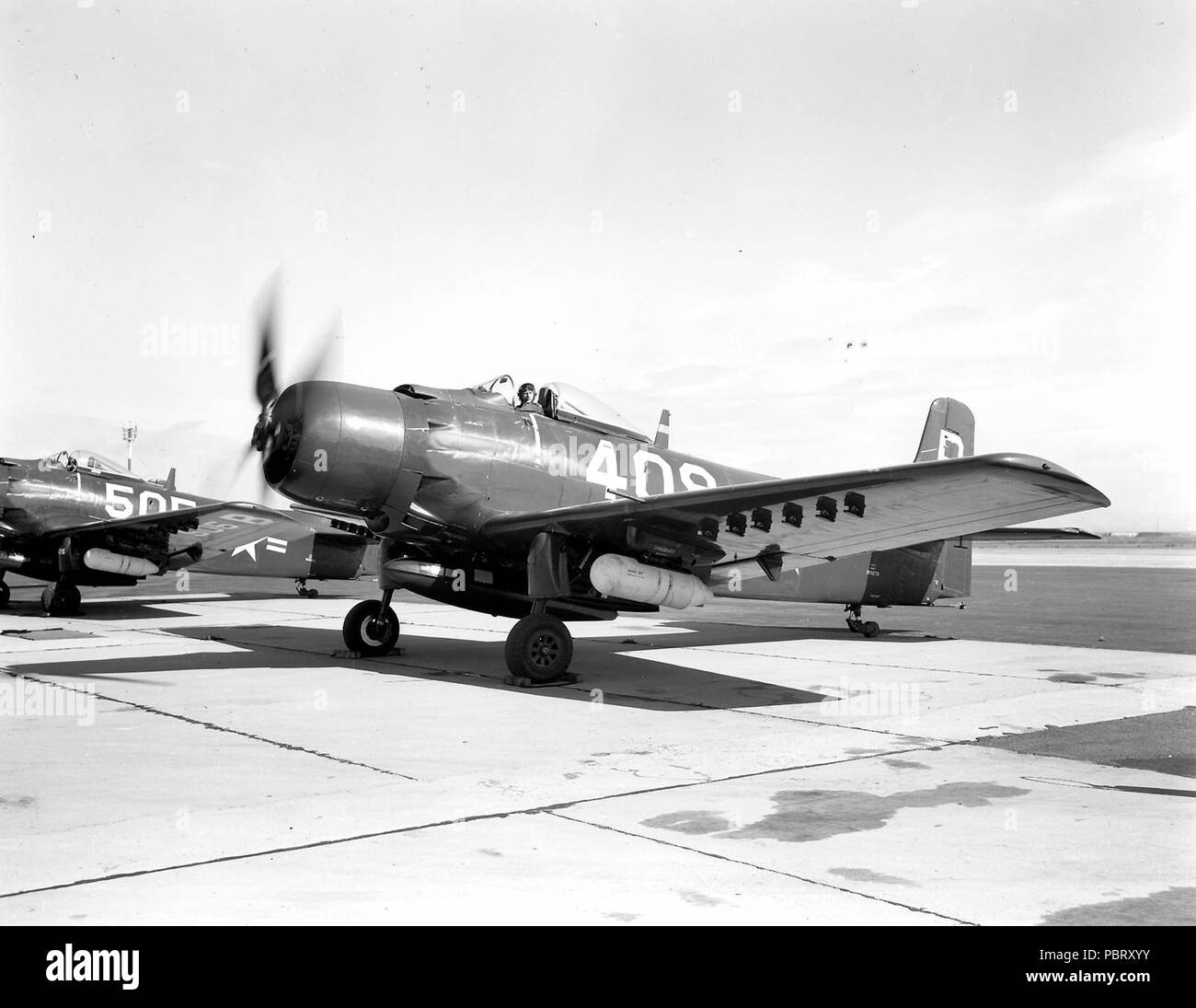 AD Skyraider on the ramp in 1948 USN Stock Photo Alamy
