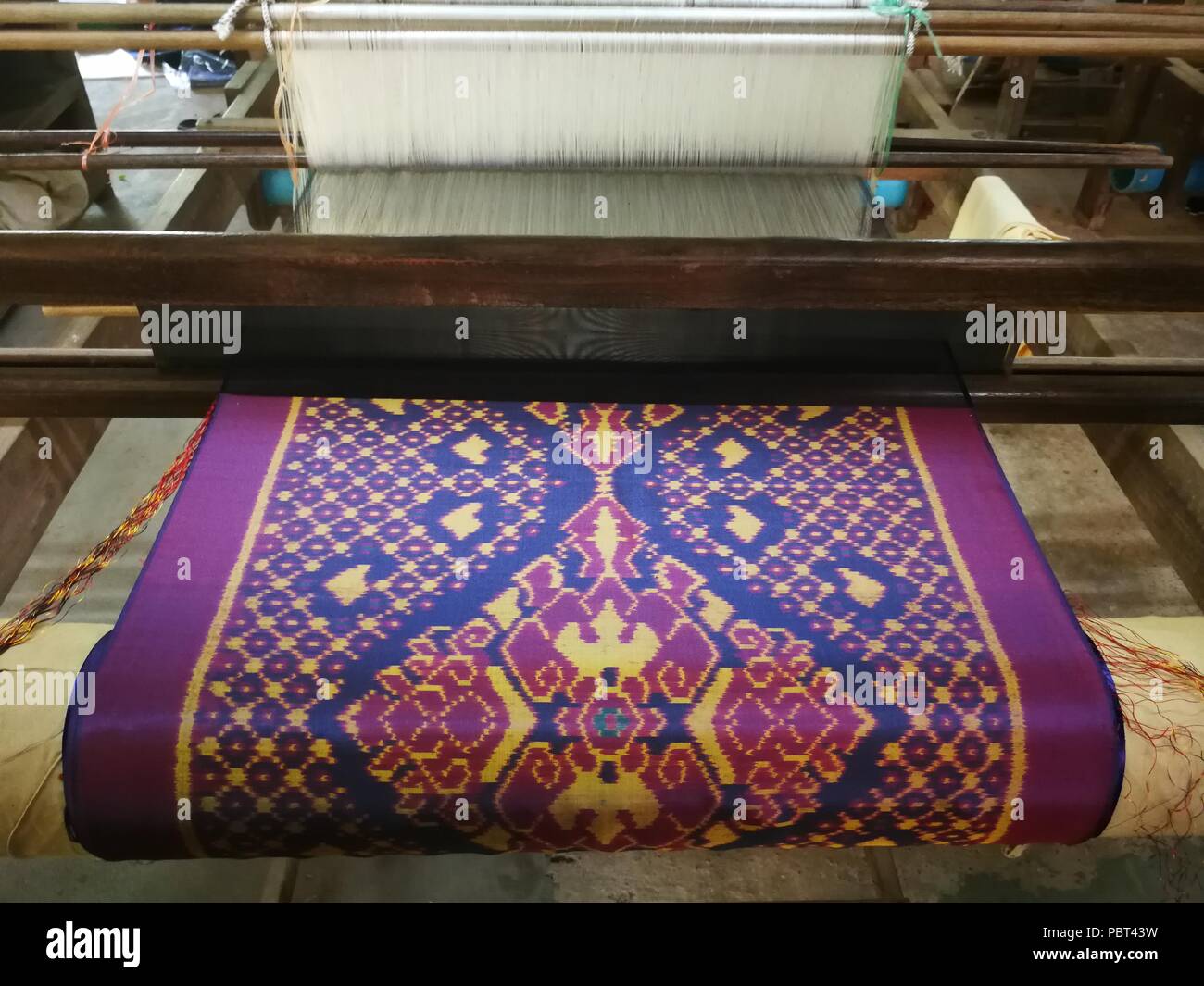 Traditional silk weaving in Cambodia Stock Photo Alamy