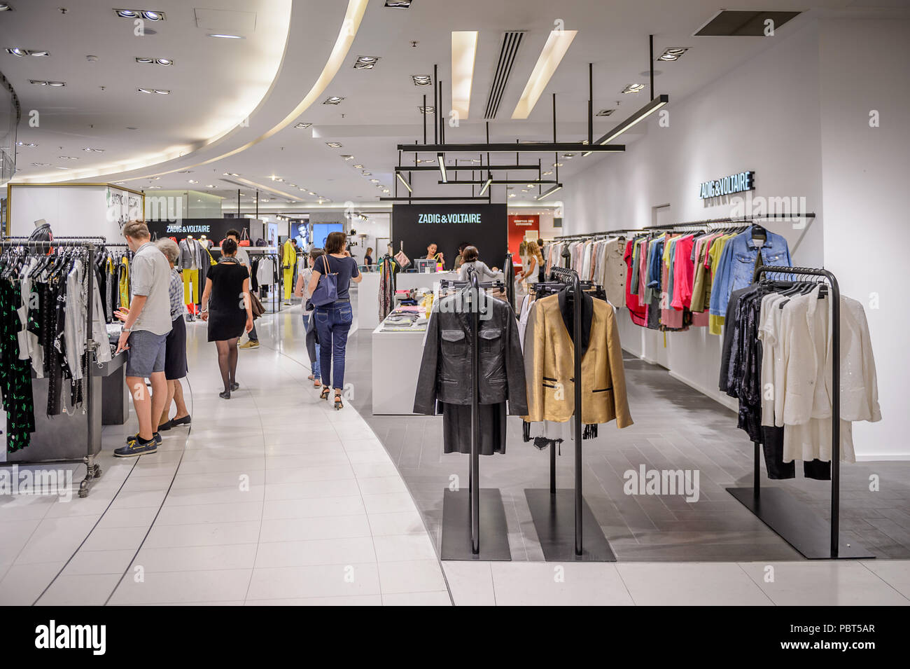 PARIS, FRANCE - JUN 6, 2015: Zadig and Voltaire section in the Galeries  Lafayette city mall. It was open in 1912 Stock Photo - Alamy