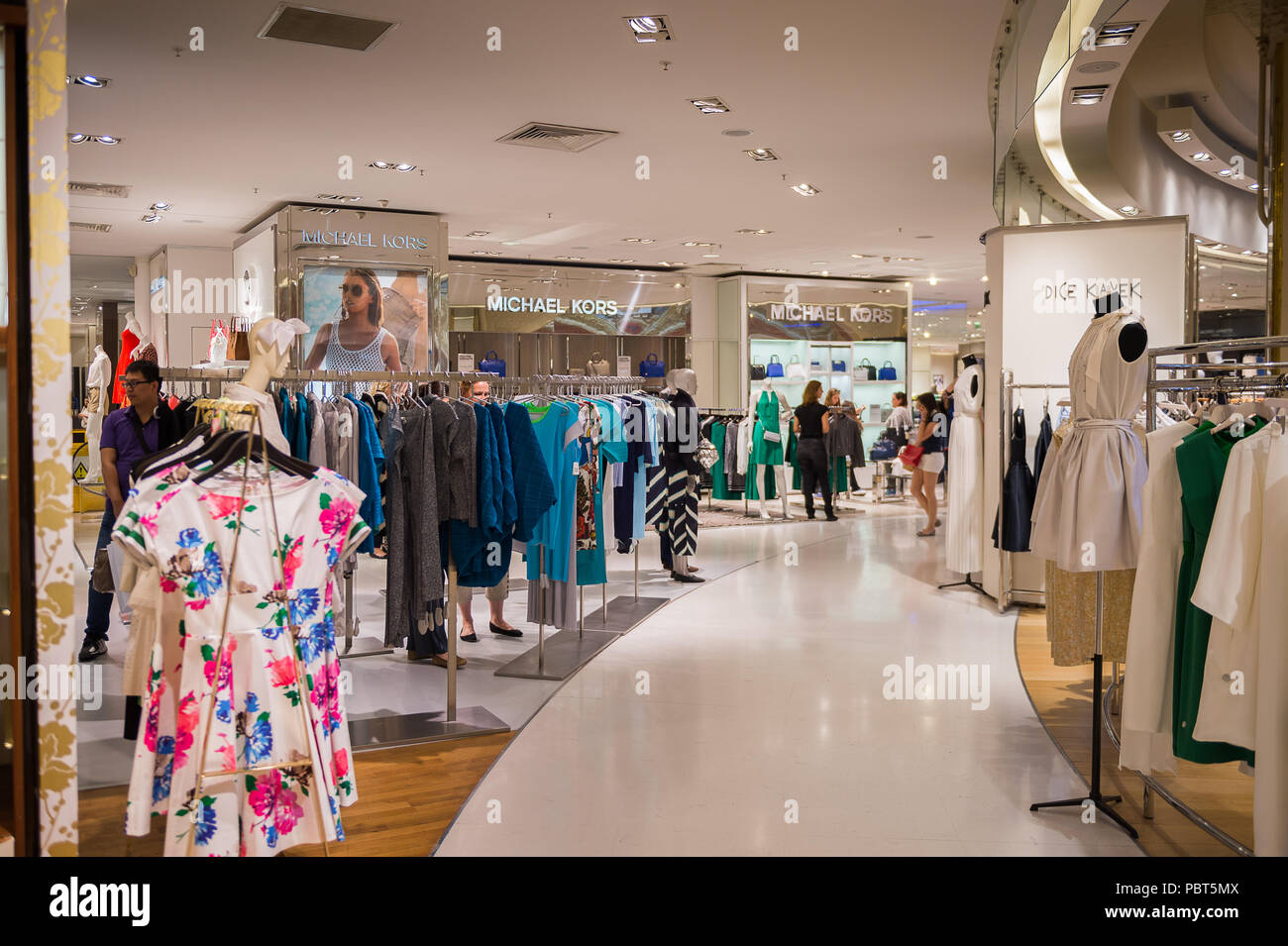 PARIS, FRANCE - JUN 6, 2015: Michael Kors section at the Galeries Lafayette  city mall. It was open in 1912 Stock Photo - Alamy