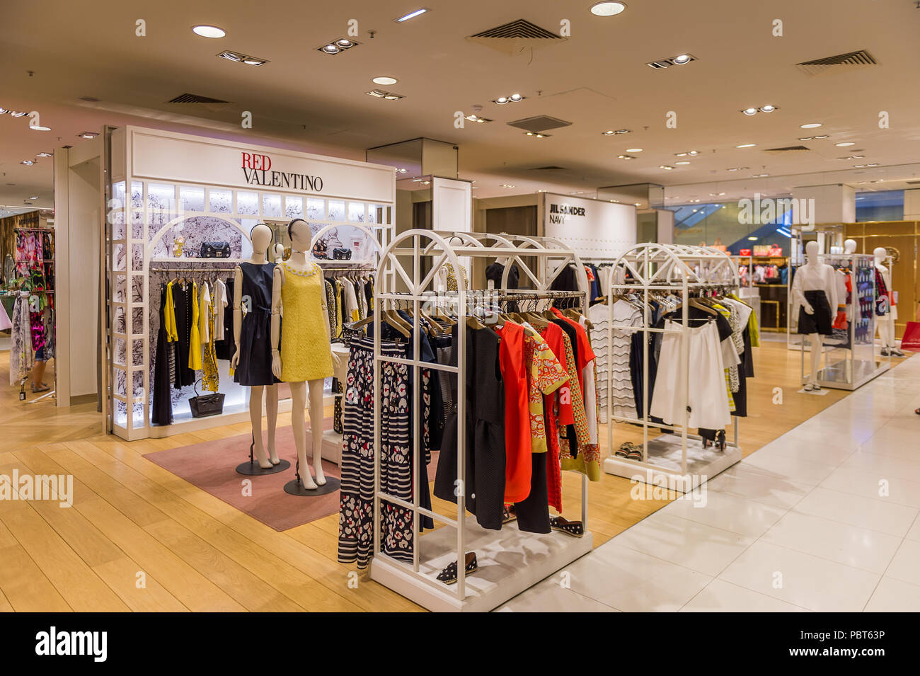 PARIS, FRANCE JUN 6, 2015: Red Valentino in the Galeries Lafayette city mall. It open in 1912 Stock Photo - Alamy