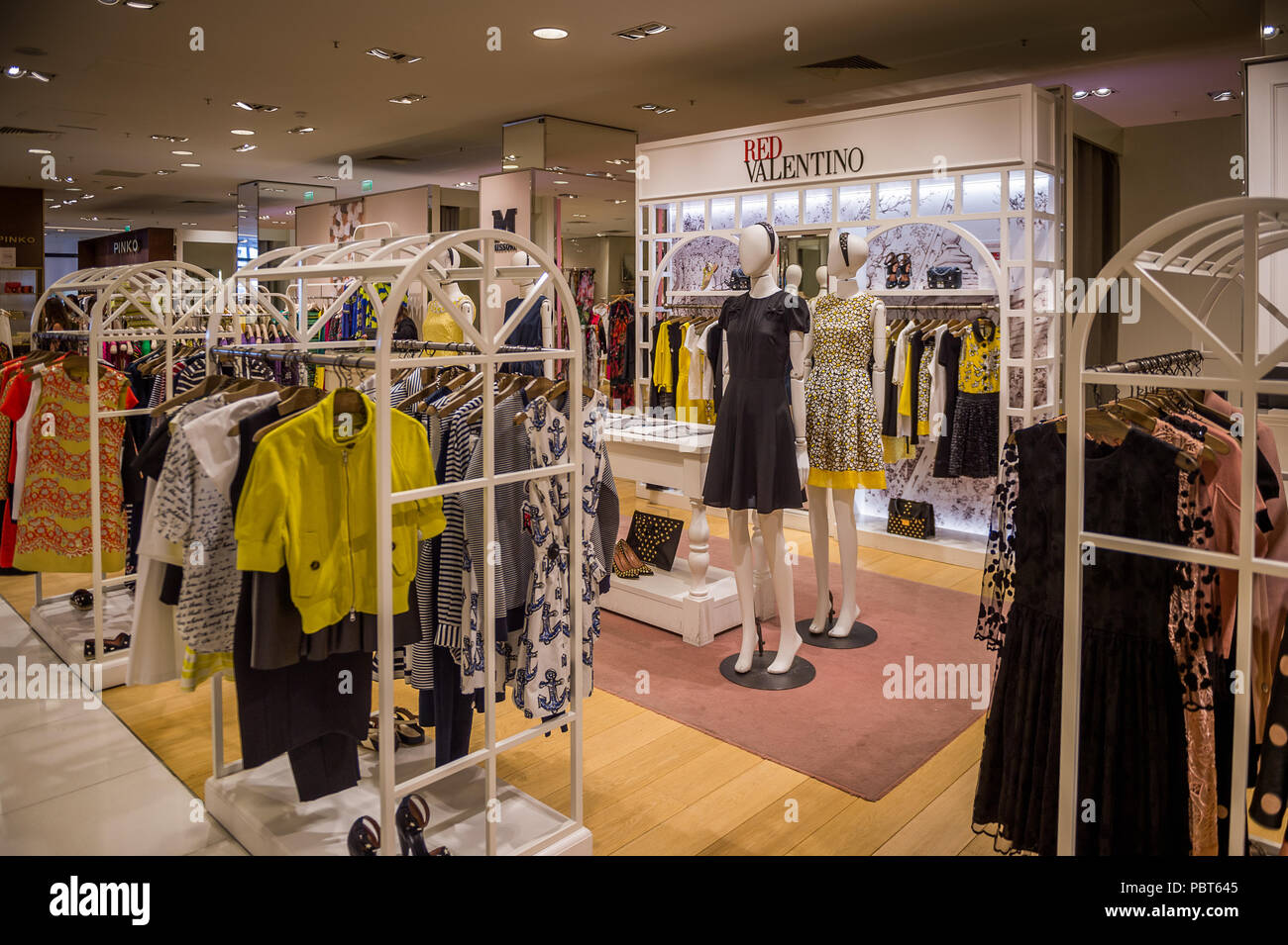 PARIS, FRANCE - JUN 6, 2015: Red Valentino in the Galeries Lafayette city  mall. It was open in 1912 Stock Photo - Alamy