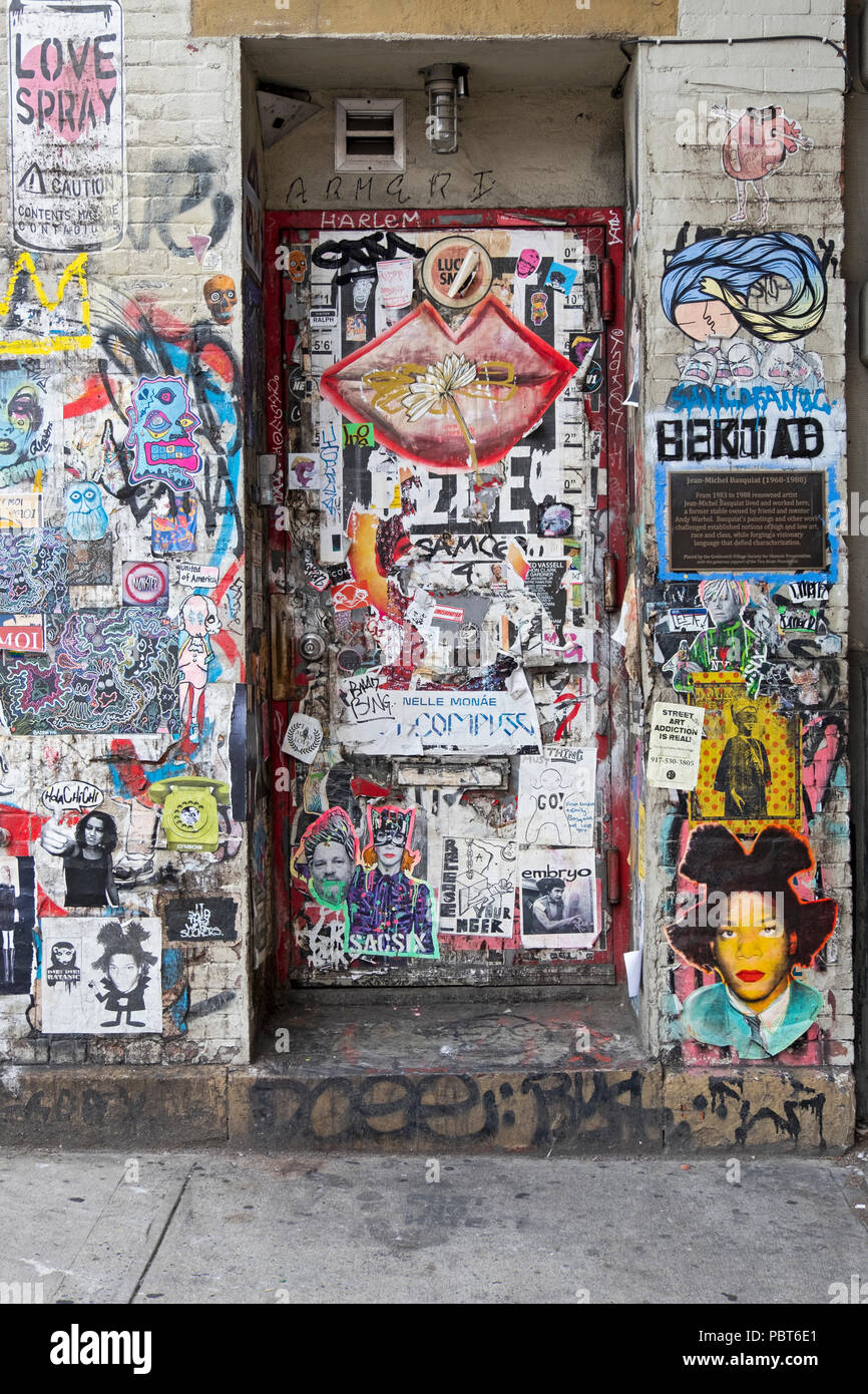 The Doorway To The Home Where Jean Michel Basquiat Lived On Great Jones Street In The East Village Downtown New York City Stock Photo Alamy