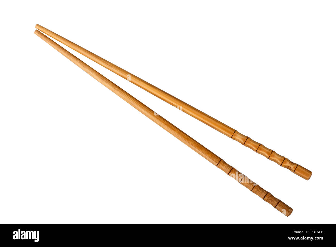 Bamboo chopsticks isolated on white background Stock Photo