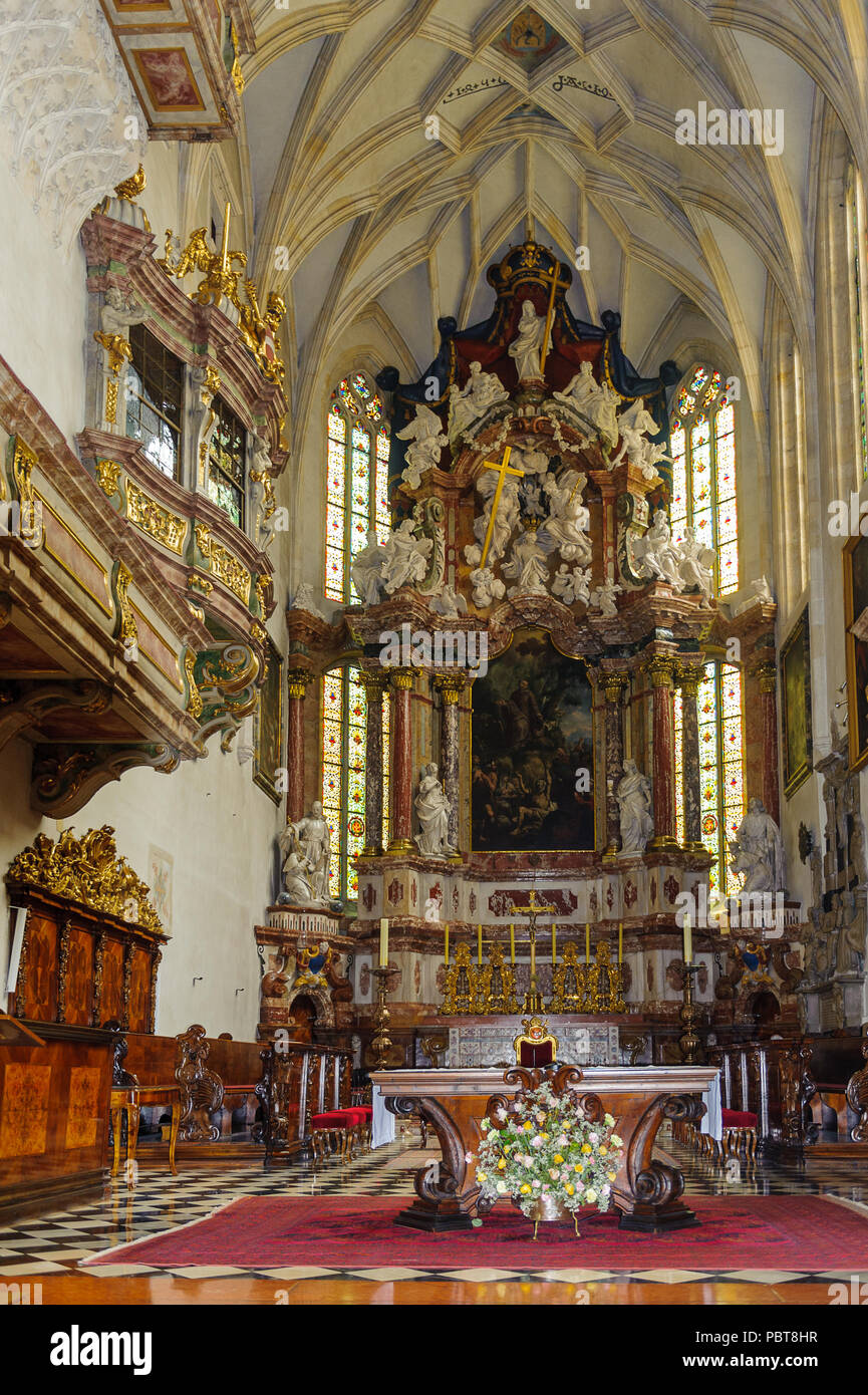 GRAZ, AUSTRIA - JUN 27, 2014: Interior of the Graz Cathedral, the ...