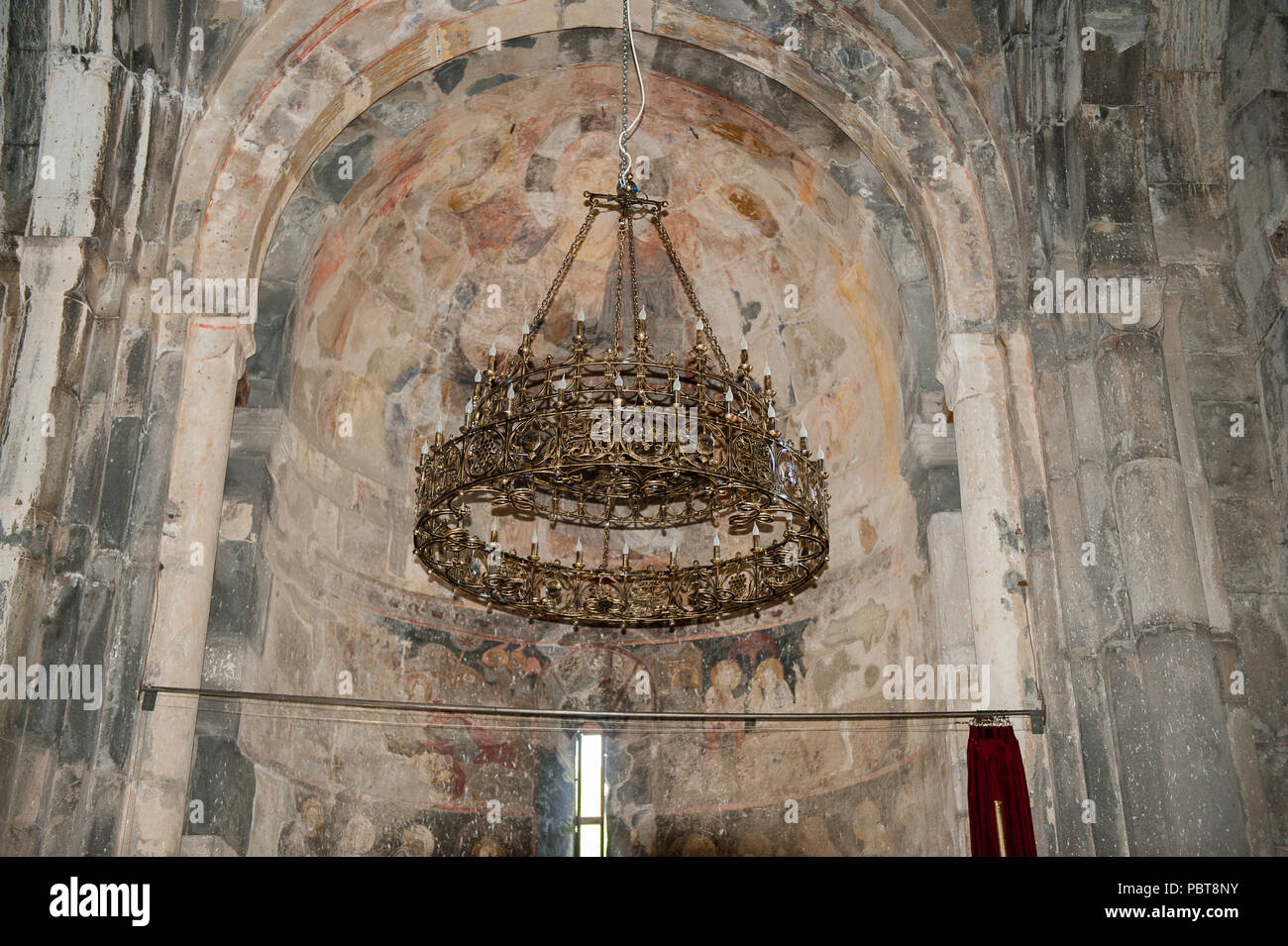 HAGHPAT ARMENIA - JULY 17, 2014: Interior of the Haghpatavank (Haghpat Monastery), a medieval Armenian monastery complex in Haghpat, Armenia. It's a U Stock Photo