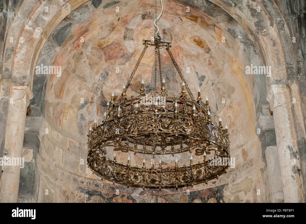 HAGHPAT ARMENIA - JULY 17, 2014: Interior of the Haghpatavank (Haghpat Monastery), a medieval Armenian monastery complex in Haghpat, Armenia. It's a U Stock Photo