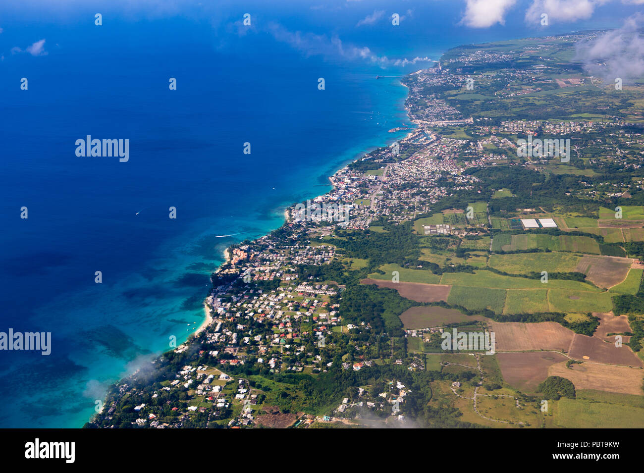 Aerial view of Barbados Stock Photo Alamy