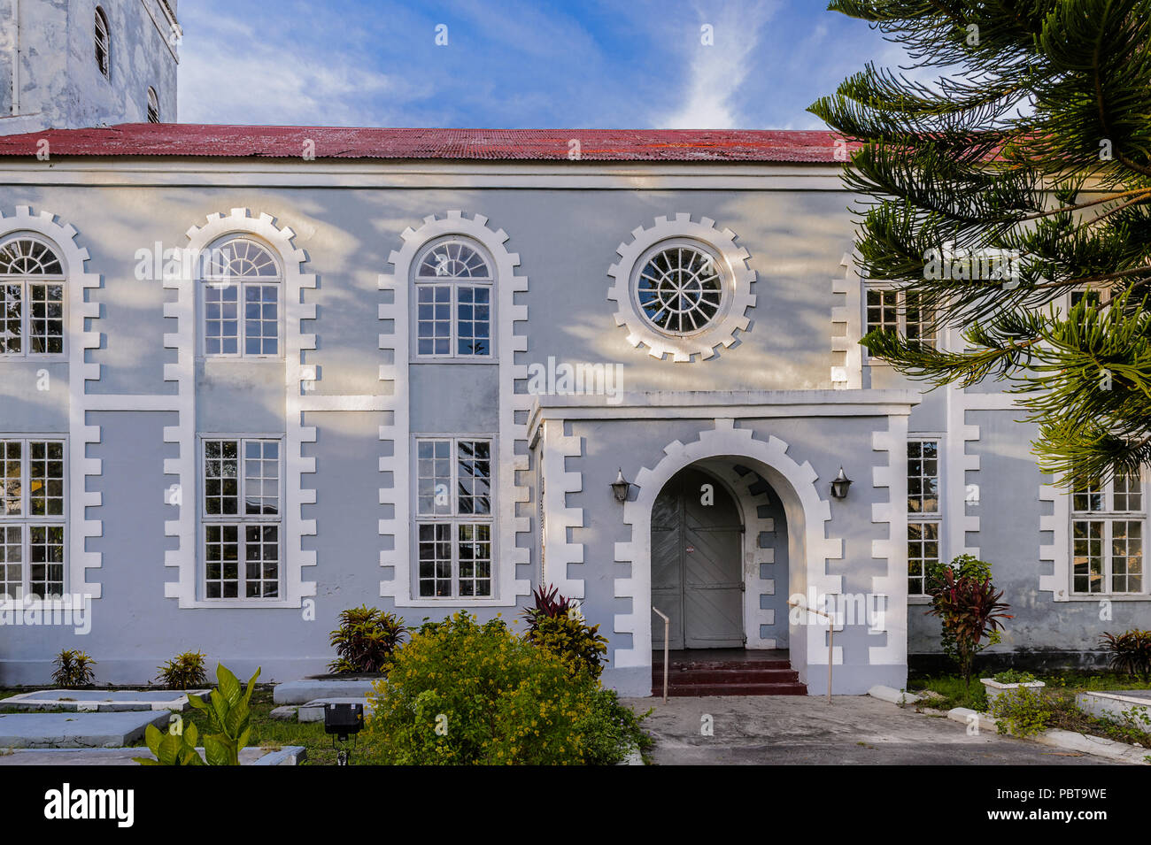 Building in the historic part of Bridgetown, Barbados. Historic Bridgetown and its Garrison is a World Heritage Site of UNESCO. Stock Photo