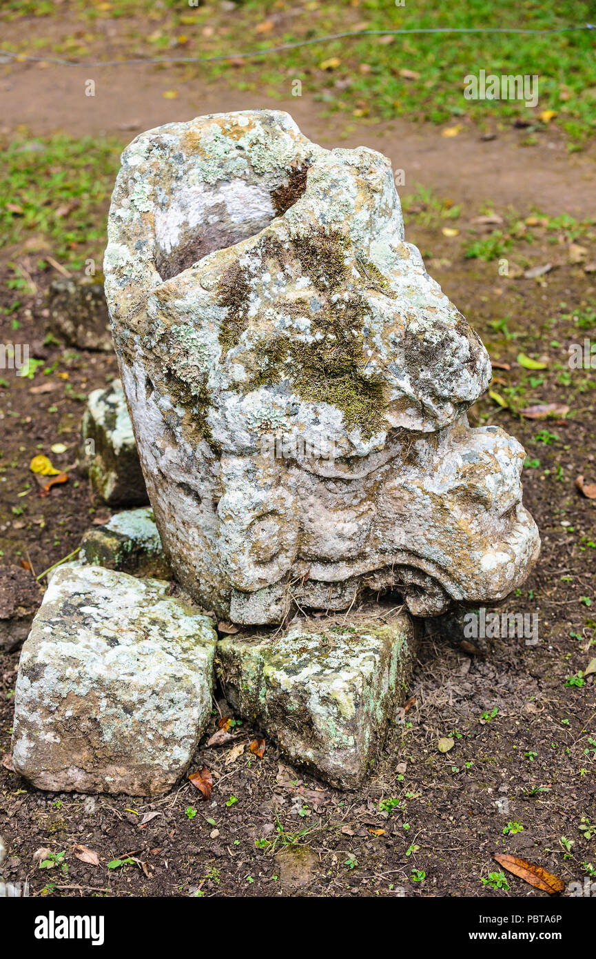 Stone Ruins of Copan, an archaeological site of the Maya civilization, Honduras Stock Photo