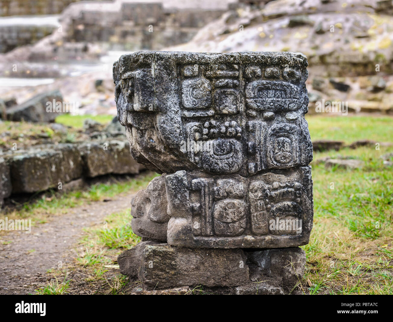 Maya time architecture of Copan, UNESCO World Heritage Site, Honduras, Central America Stock Photo