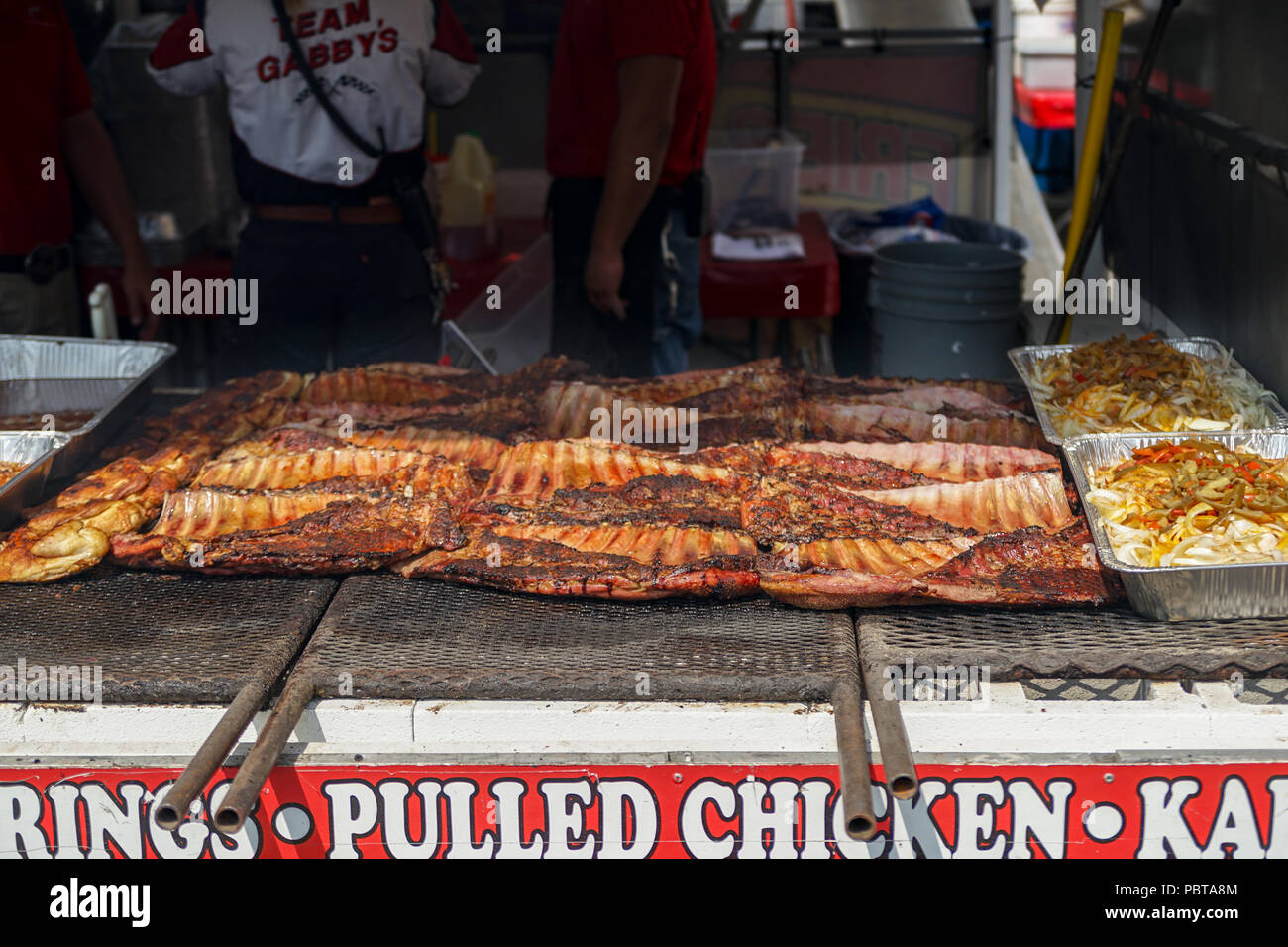 Barbeque ribs at BBQ festival Stock Photo Alamy
