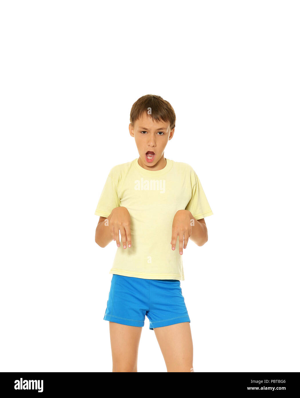 Funny boy in sportswear posing  Stock Photo