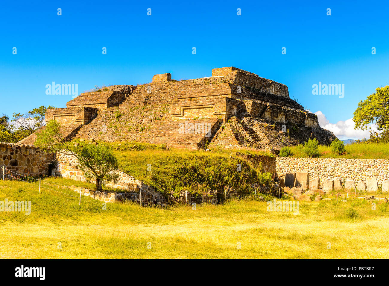 Pyramid of Monte Alban, a large pre-Columbian archaeological site, Santa  Cruz Xoxocotlan Municipality, Oaxaca State. UNESCO World Heritage Stock  Photo - Alamy