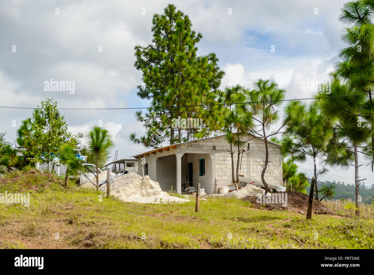 Architrecture and nature of the One of the maya villages in Chiapas state of Mexico. Stock Photo