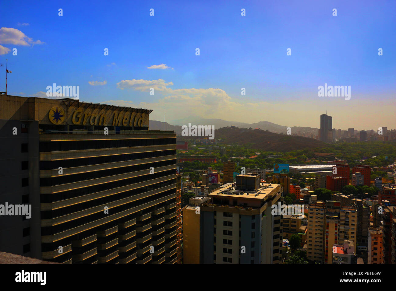 Sabana Grande Caracas Business Center from the CitiBank Tower. Vicente Quintero Venezuela Stock Photo