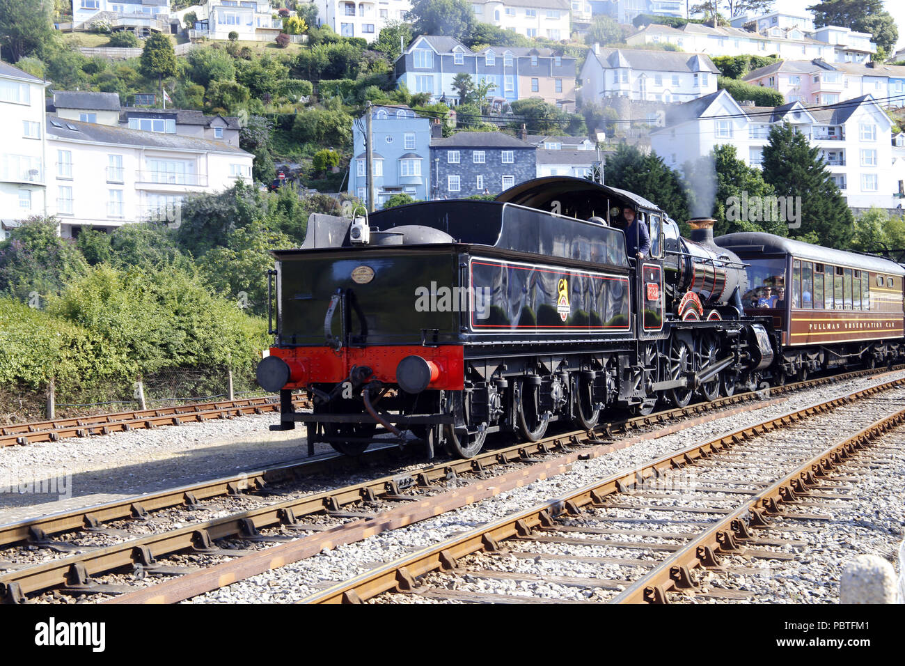 Steam locomotive GWR Manor Class No 7827 Lydham Manor at Kingswear ...