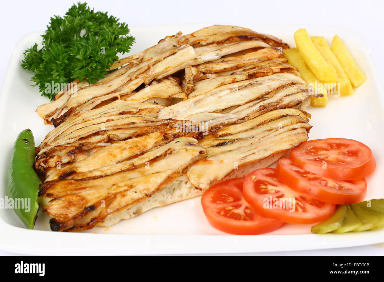 Chicken Shawarma or Doner Kebab serving Stock Photo Alamy