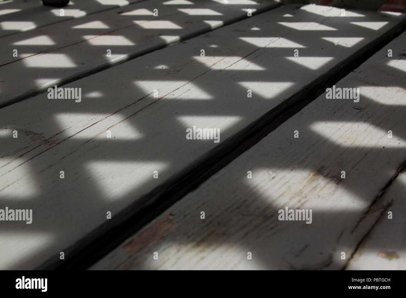 shadow on wood boards Stock Photo