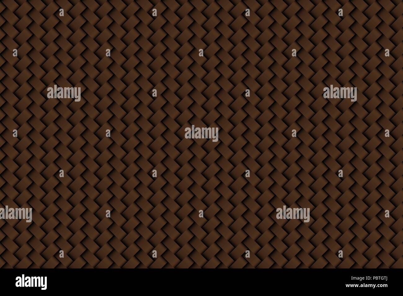 Texture of leather weave brown seamless pattern. Vector background. Stock Vector